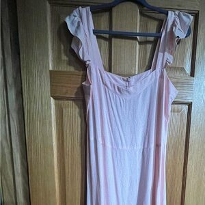 LOFT Pink Polka Dot Dress